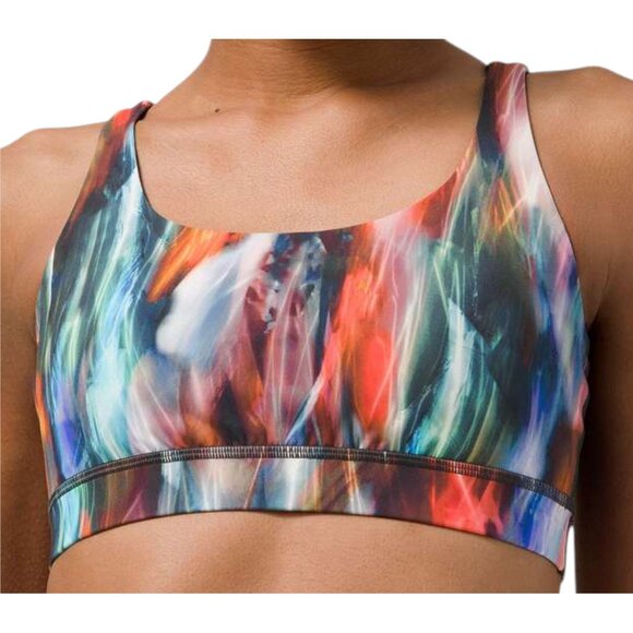 Lululemon Energy Bra Chroma Fusion Multi Print 6 Athletic Sports Top - Picture 7 of 8